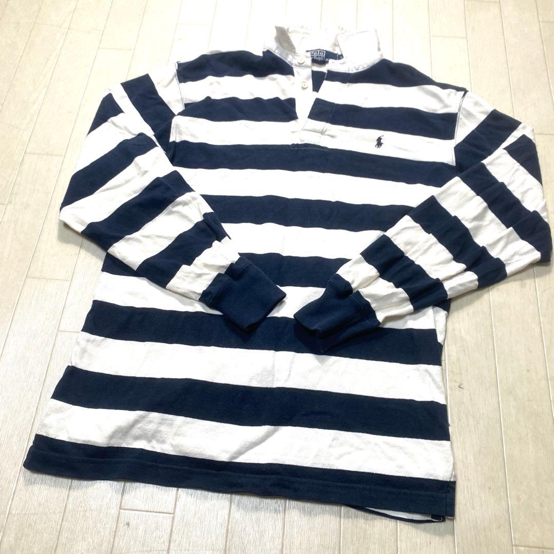 お16☆ POLO BY RALPH LAUREN ラグビーシャツ メンズ S