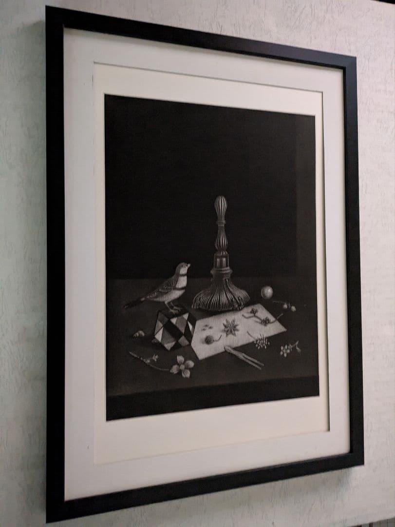 l長谷川潔の500部限定作品　「飼いならされた小鳥、花と種」真作保証