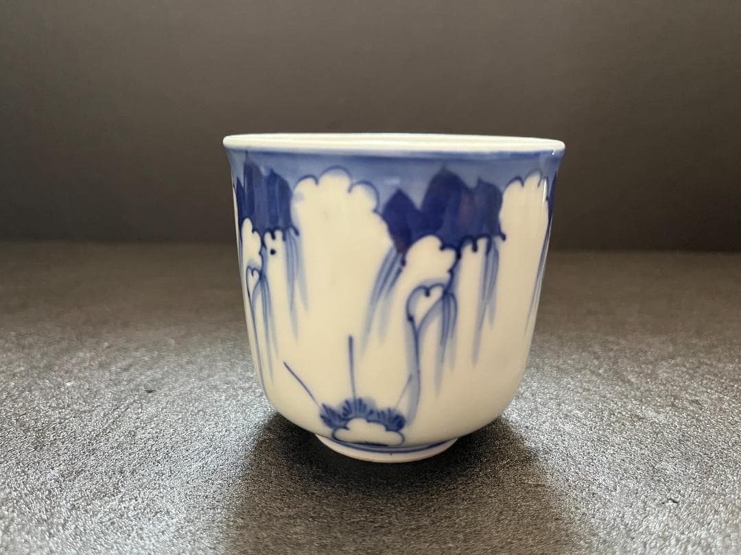 古伊万里　染付　柳絵　蕎麦猪口　湯呑　６客