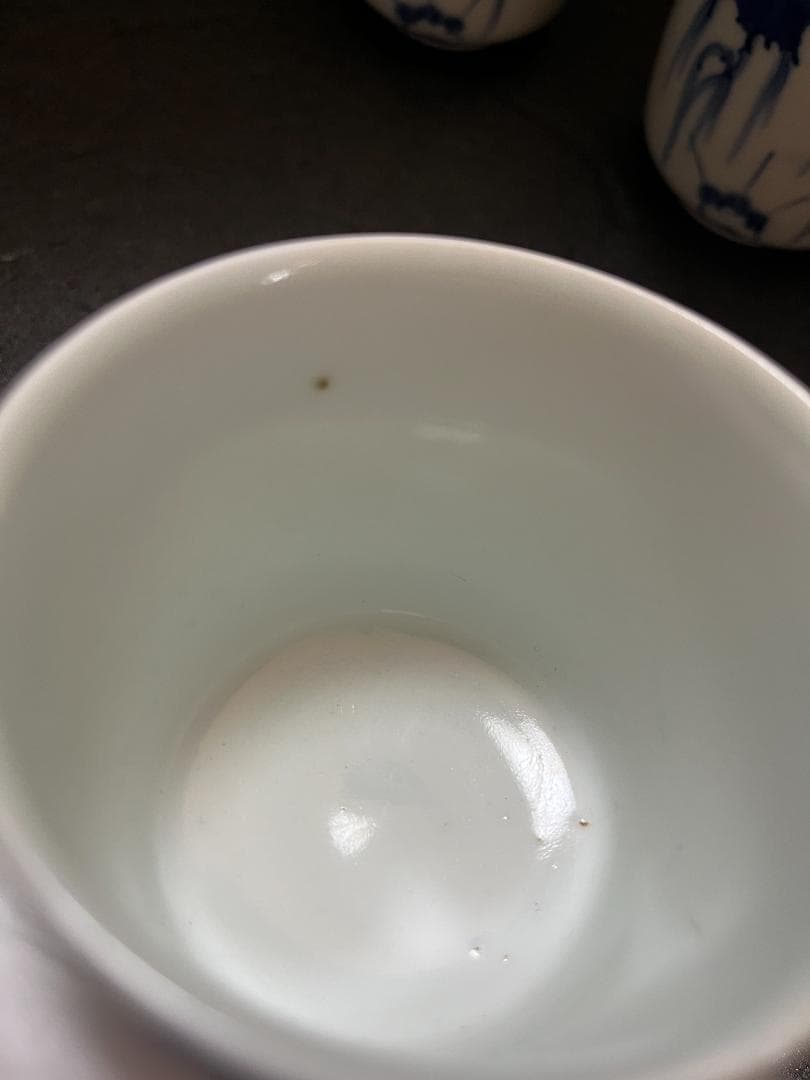 古伊万里　染付　柳絵　蕎麦猪口　湯呑　６客