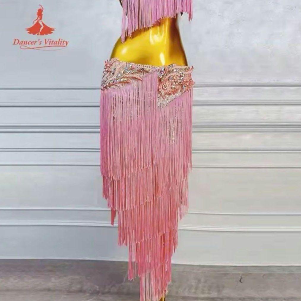 【タグ付き新品未使用】ピンクフリンジ ベリーダンス衣装