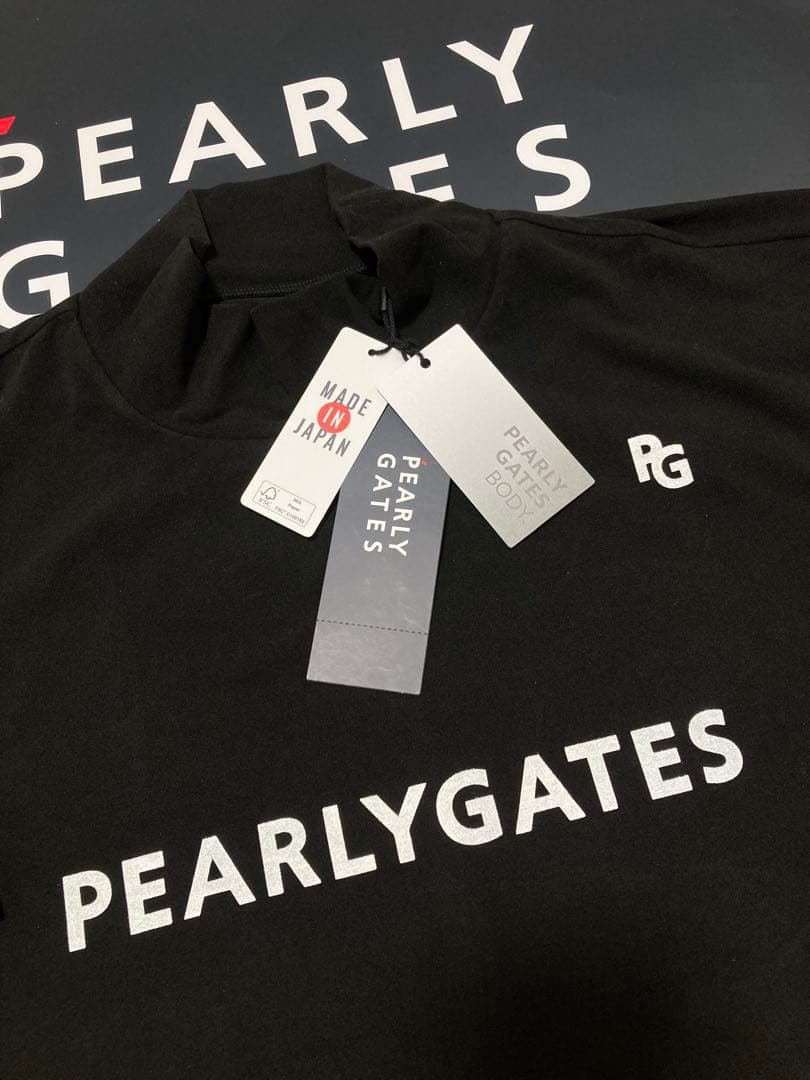 新品 パーリーゲイツ ラグウォームプレミア ハイネックカットソー(5)L/濃紺