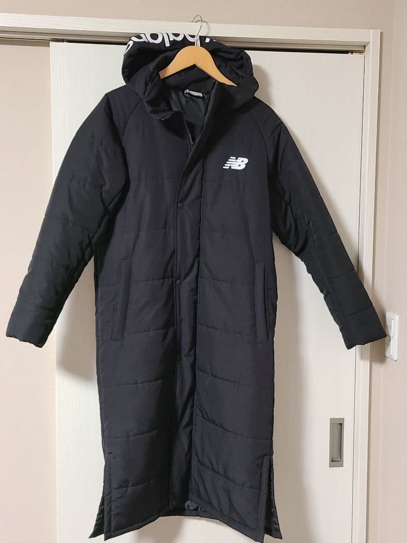 new balance フード付きロングベンチコート ブラック　S　美品