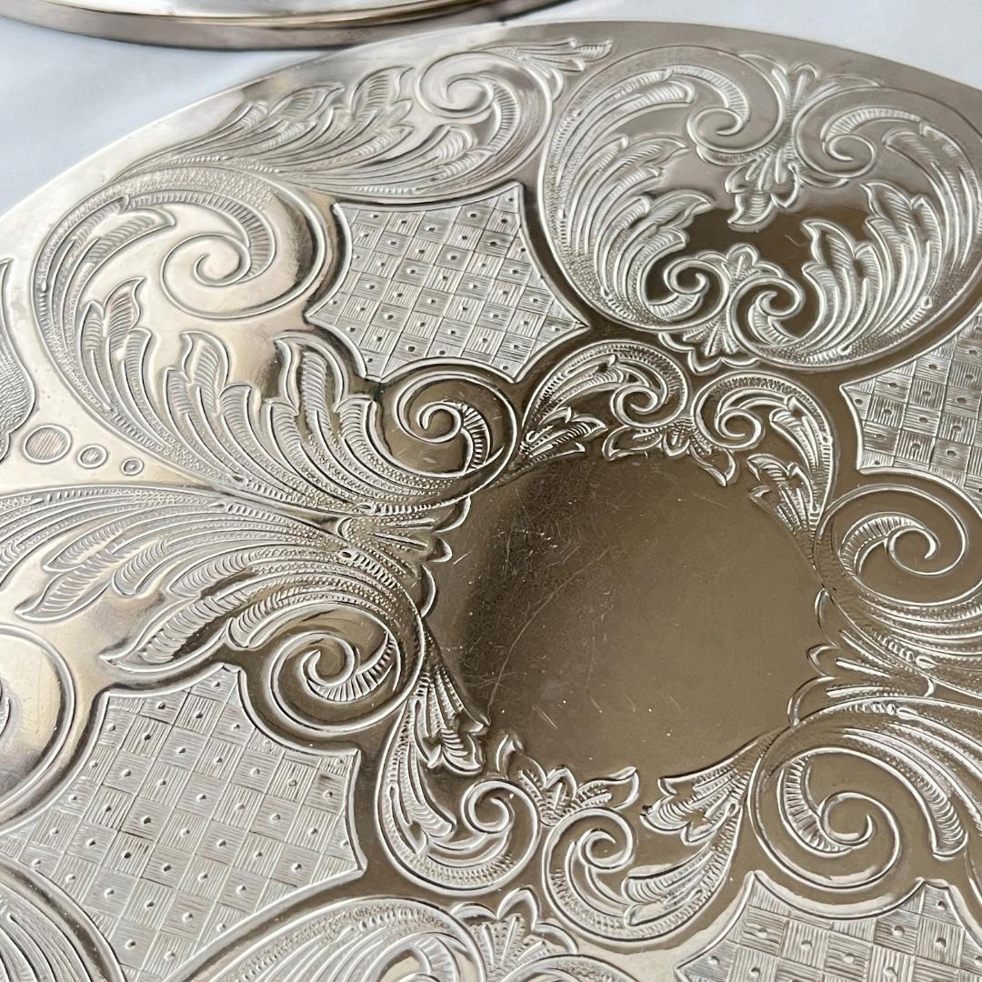 【英国】プレースマット 22cm 2枚【シルバープレート】大盤