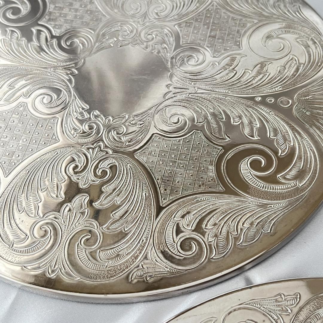 【英国】プレースマット 22cm 2枚【シルバープレート】大盤