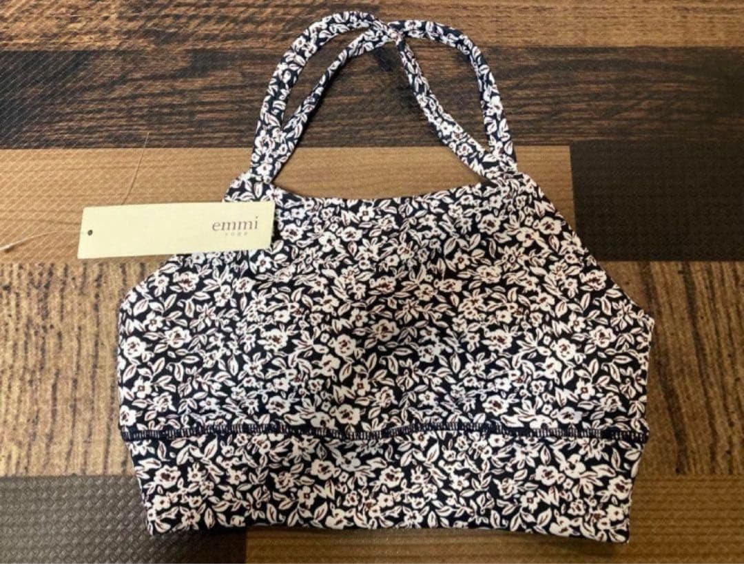 極美　emmi yoga エミヨガ　ヨガウェア　ネイビー×ホワイト S