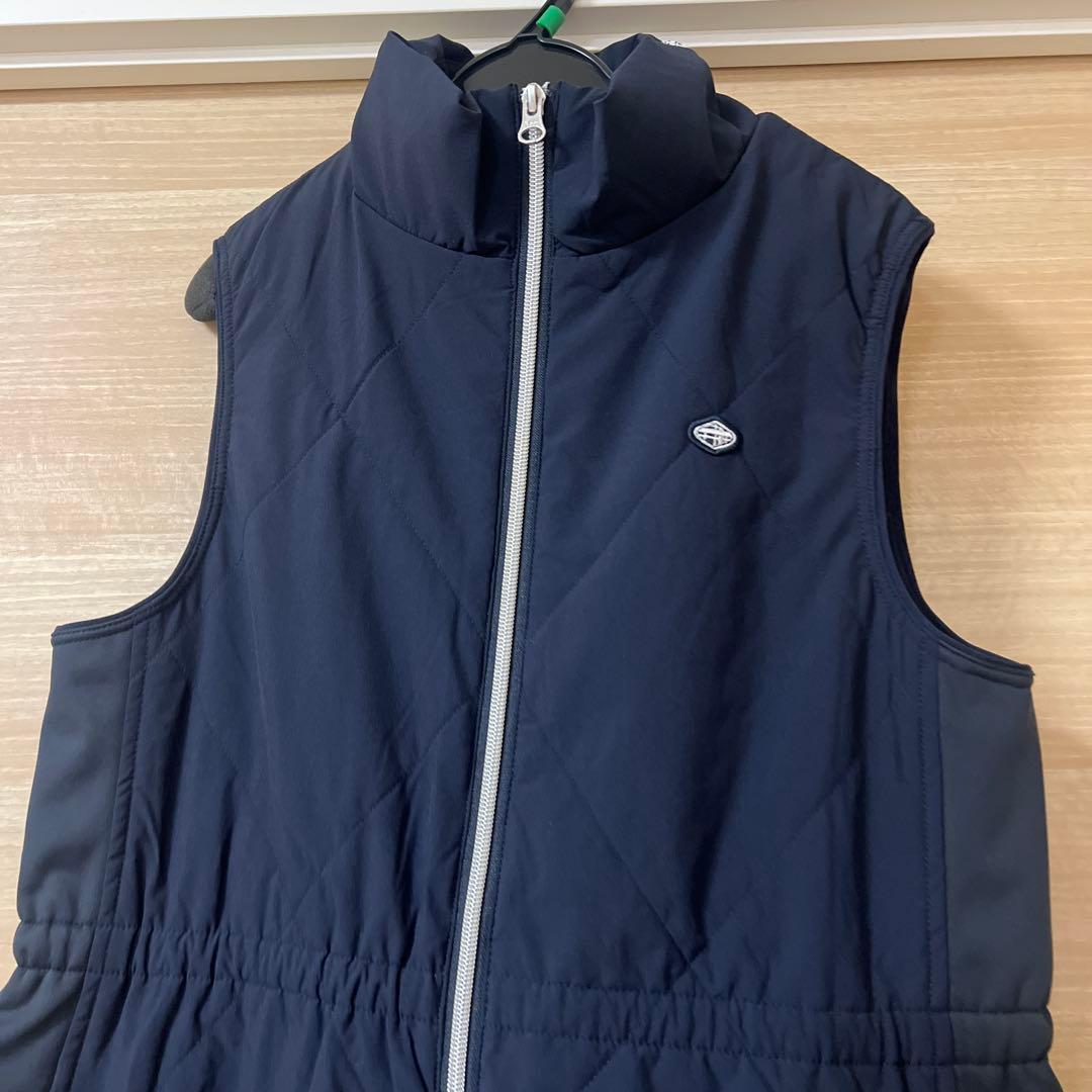 FIDRA ネイビー キルティング ベスト ハイネック