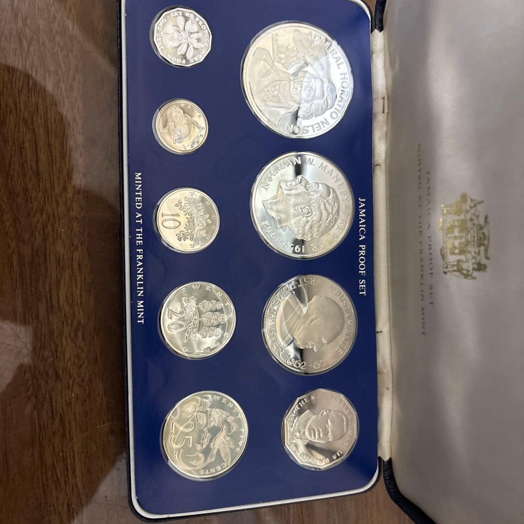 1976年 ジャマイカ プルーフ 9種セット【大型銀貨2枚含・証明書付】
