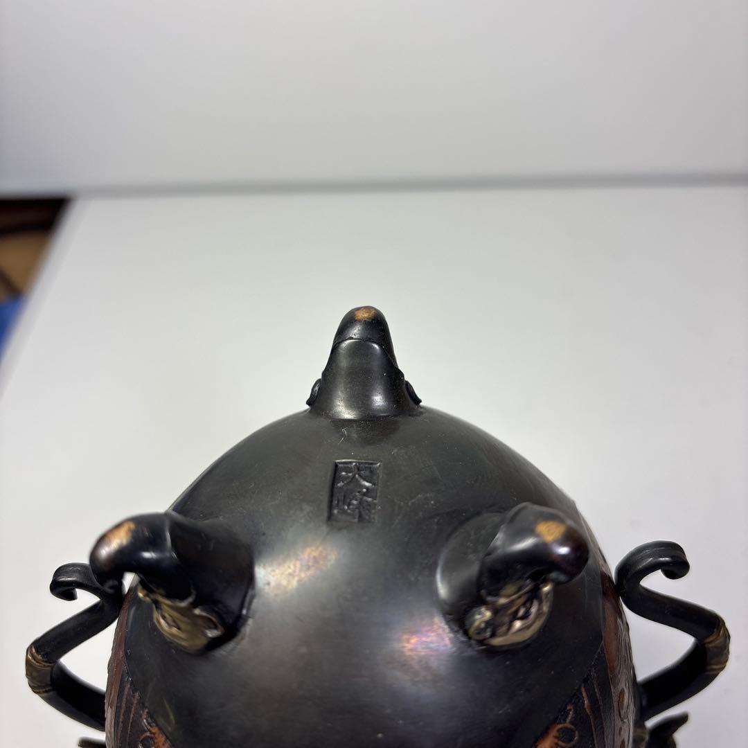 高岡銅器 大峰作 香炉 香立 金銀銅