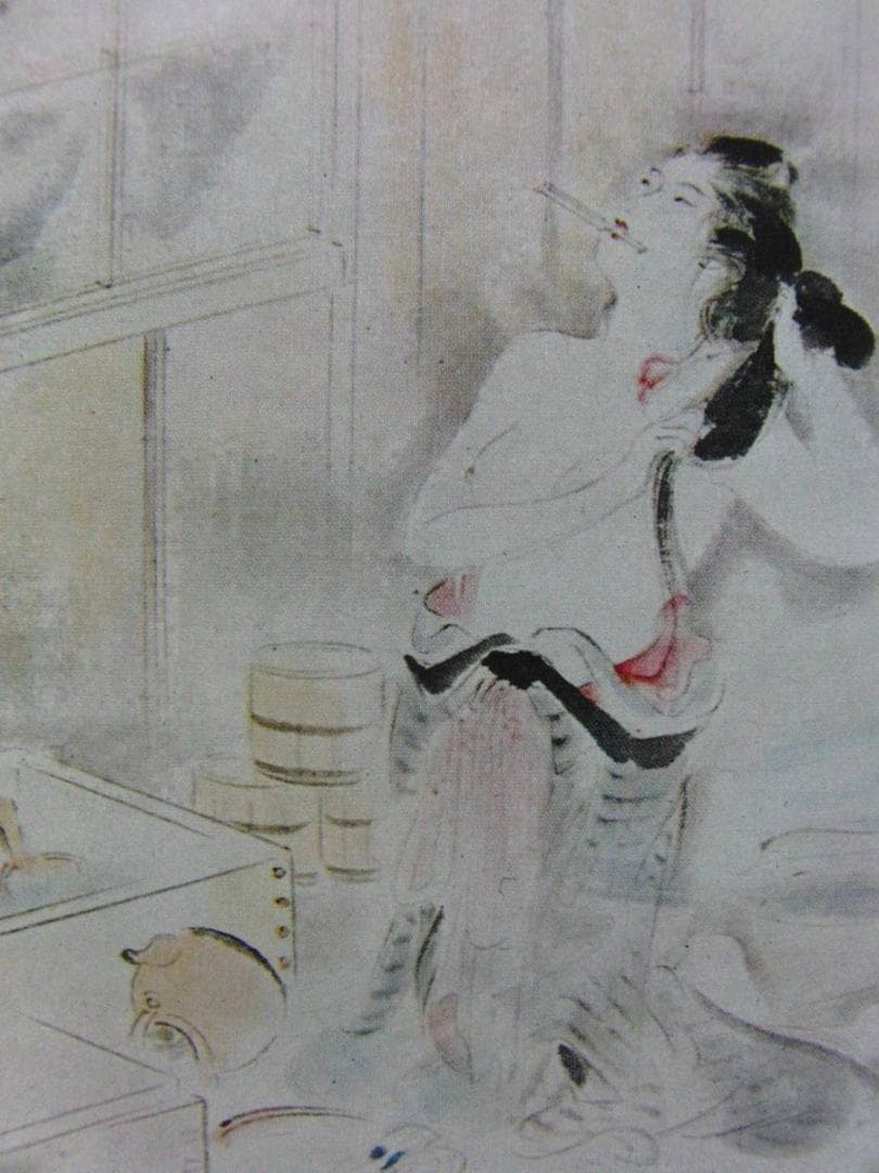 鏑木　清方【にごりえ・第二図】、年代物、希少画集画、状態良好