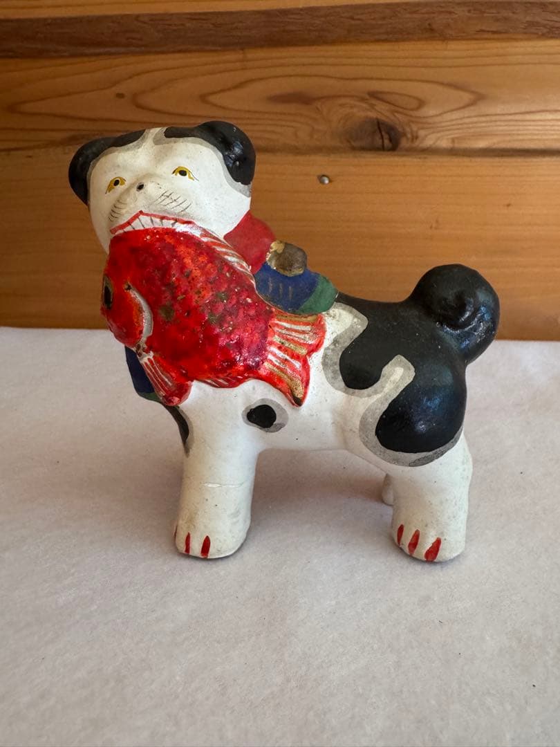 希少 中野土人形 奈良久雄 『鯛狆』郷土玩具 民藝 伝統文化 長野県