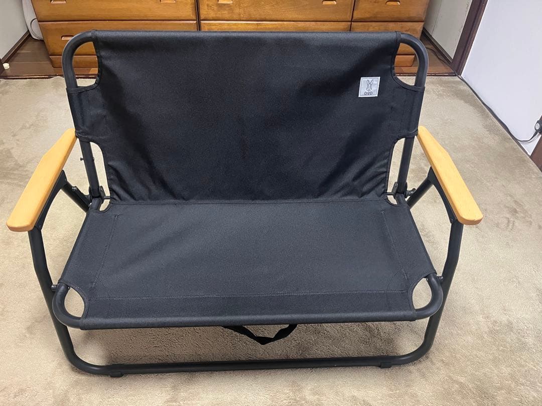 DODブラック 折りたたみアウトドアベンチ