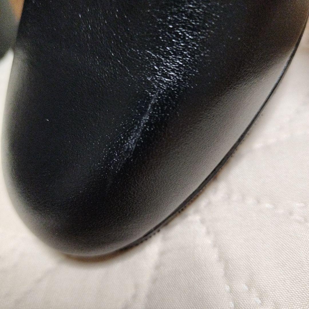 【新品未使用】 ブラック フラメンコシューズ ストラップ付き 本革