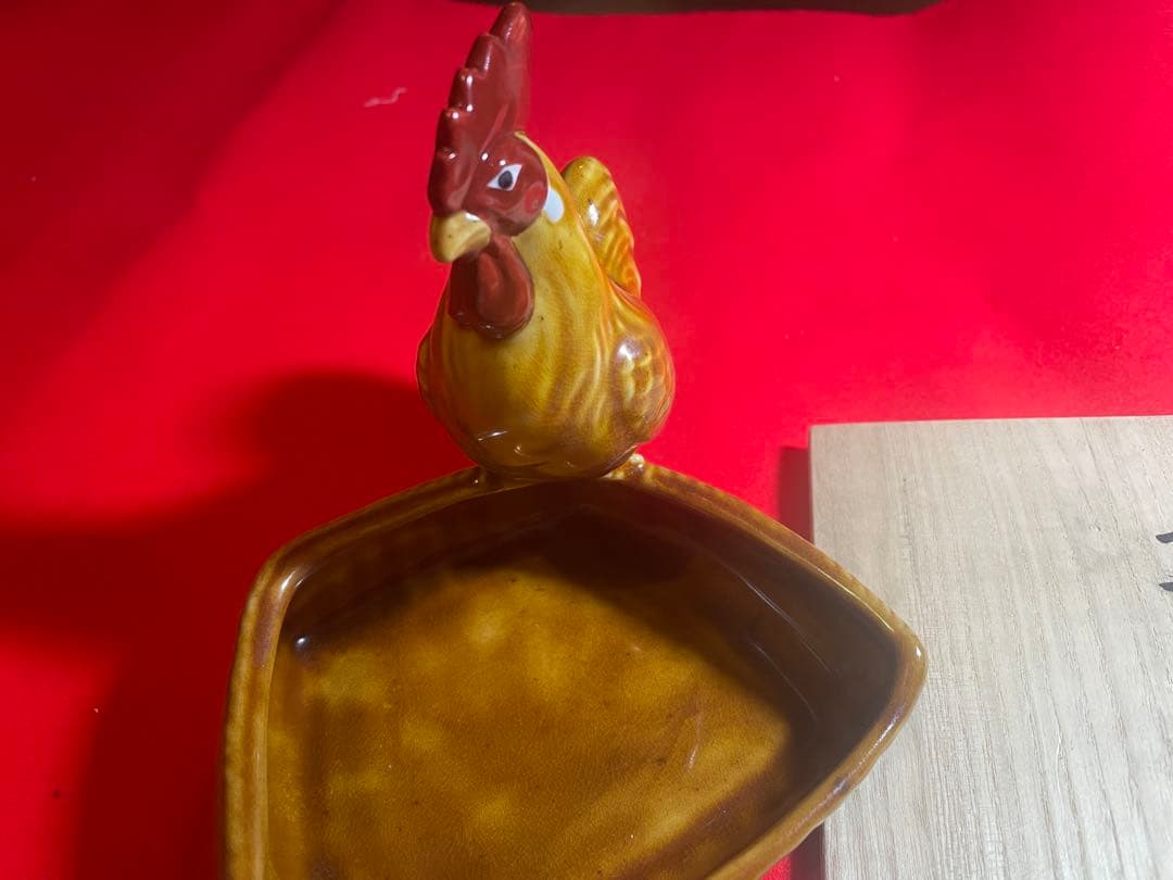 二代　浅蔵五十吉　九谷焼　干支　鶏の形の陶器皿