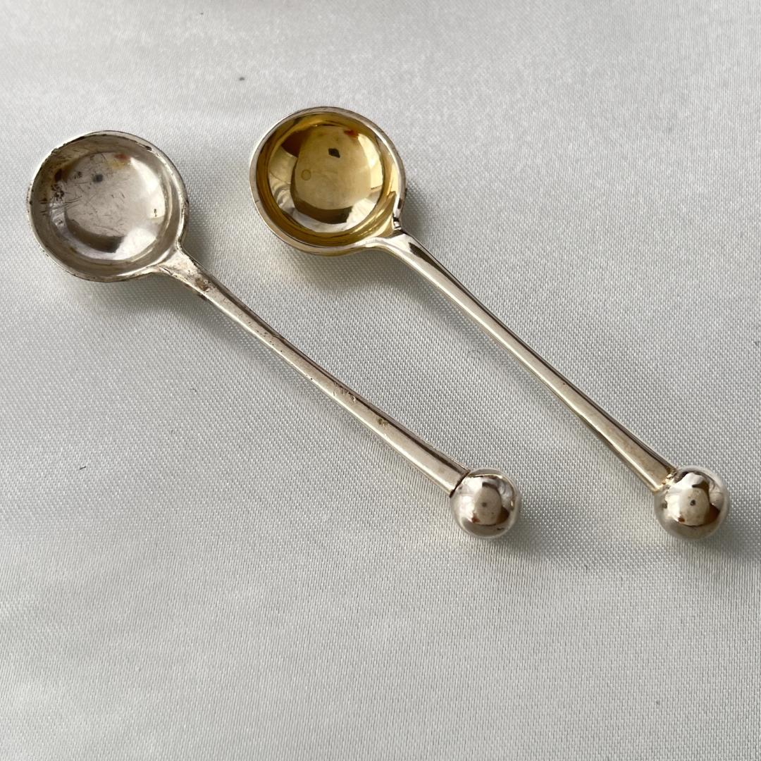 【Atkin Bros】 ビクトリアンのソルトポット / スプーン ペア