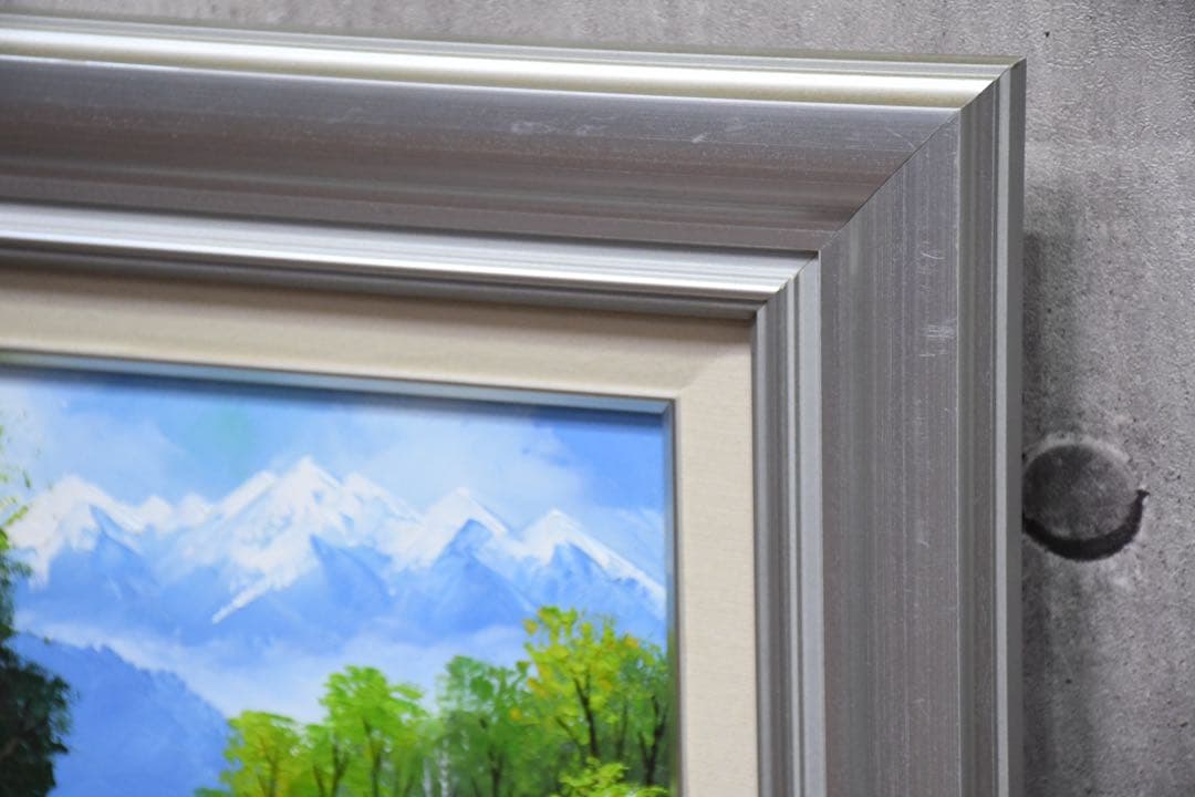 EHK85 真作保証 工藤昭重 北アルプス SM号 油彩画 額装 肉筆 風景画