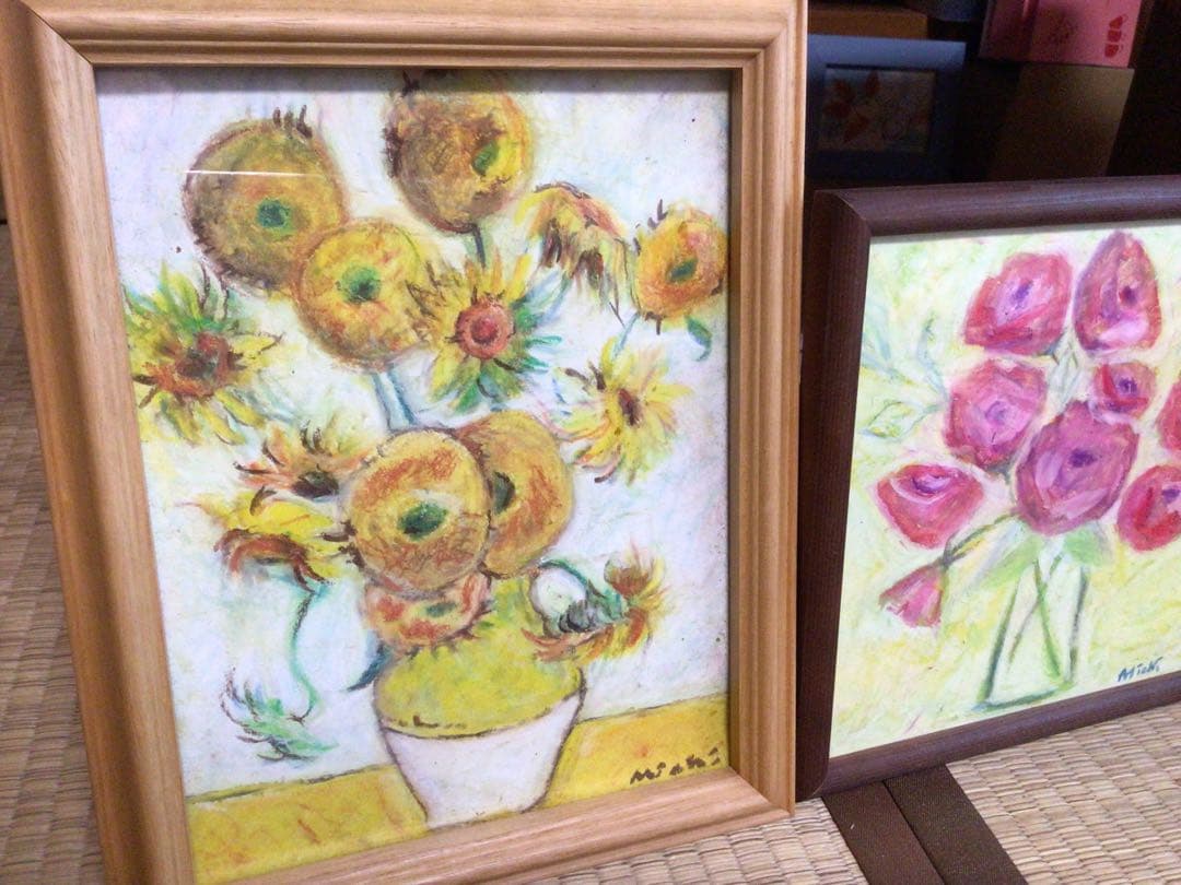 ガネーシャさん専用ですパステル画 3点セット 果物と花