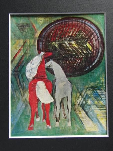 山口　薫、銅色の月、限定版、額装用画集より、新品高級額、額装付