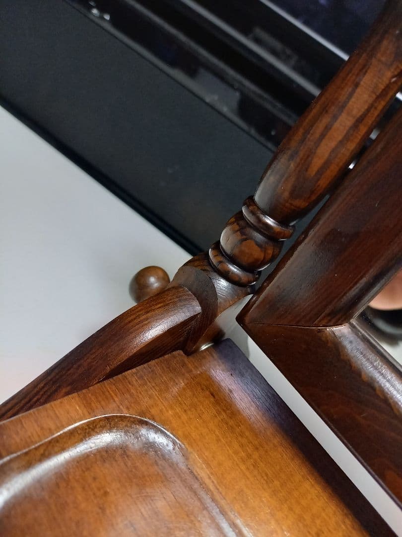 1970's　ヴィンテージ　コロニアル　ウッド　テーブル　スタンド　ミラー