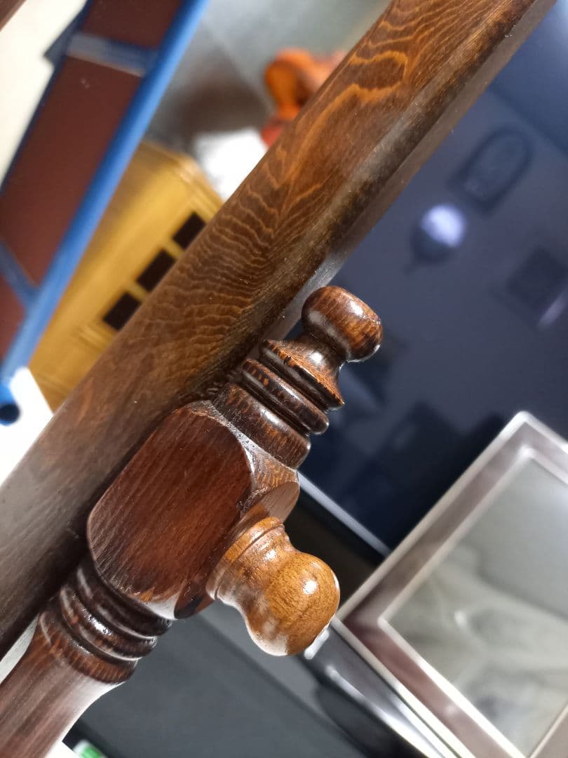 1970's　ヴィンテージ　コロニアル　ウッド　テーブル　スタンド　ミラー