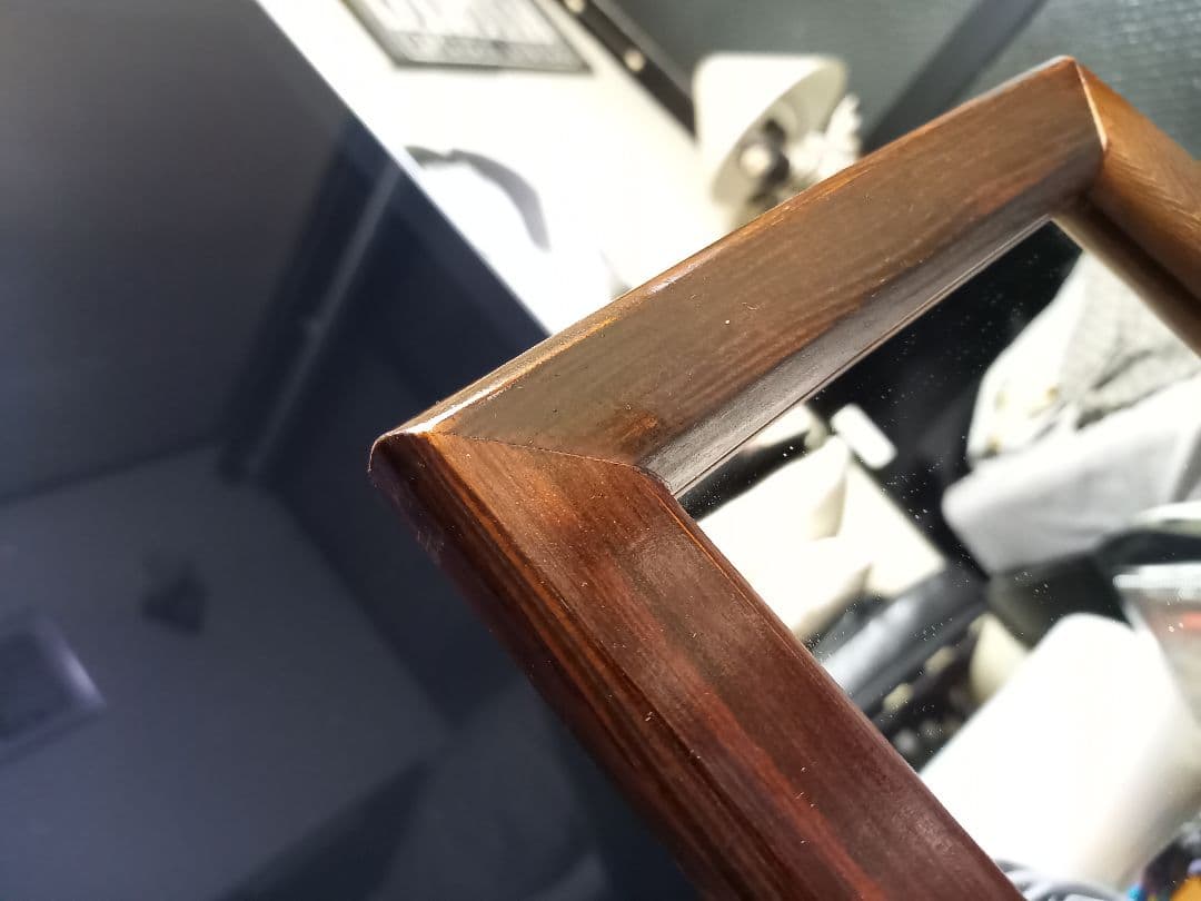 1970's　ヴィンテージ　コロニアル　ウッド　テーブル　スタンド　ミラー