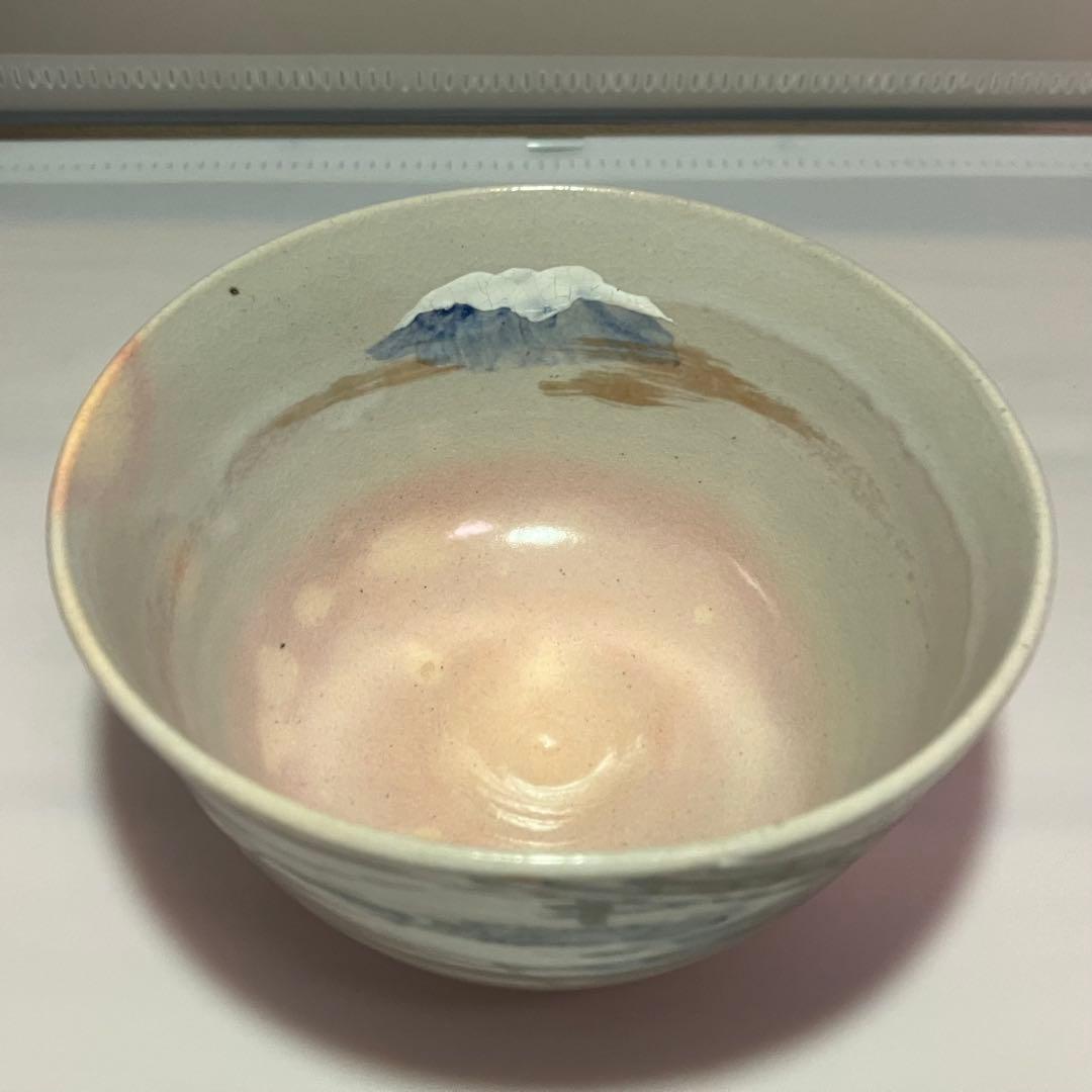 在銘 宮川香雲？ 抹茶碗 船頭や富士山の絵 京焼