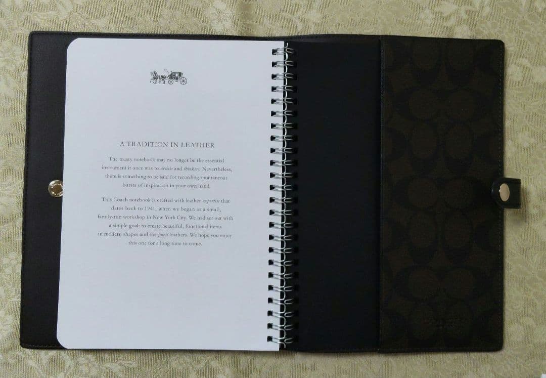 未使用 コーチ ノートカバーセット シグネチャー ダークブラウン/ブラック