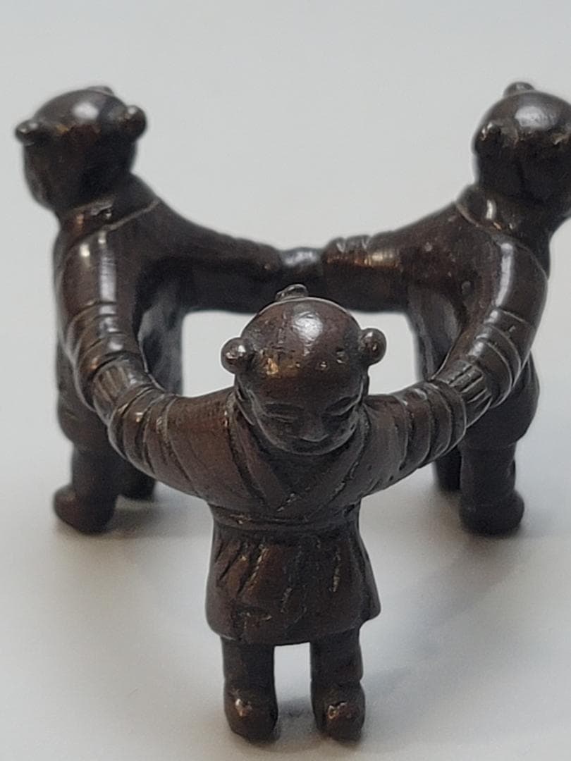 茶道具 古銅 三唐子 蓋置 骨董品 古美術