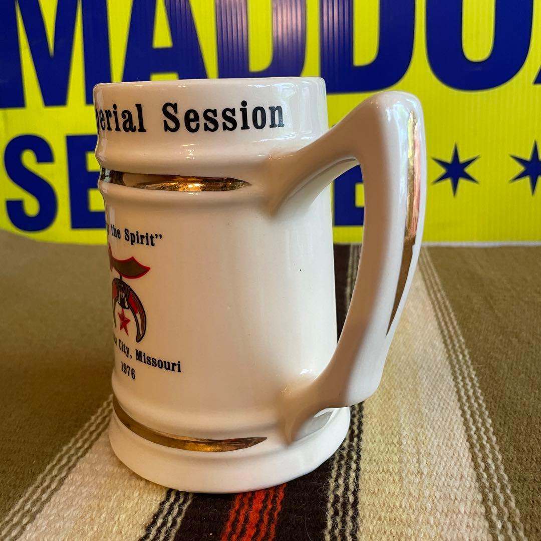 貴重BIG！70's フリーメイソン　陶器マグカップ秘密結社　USAヴィンテージ