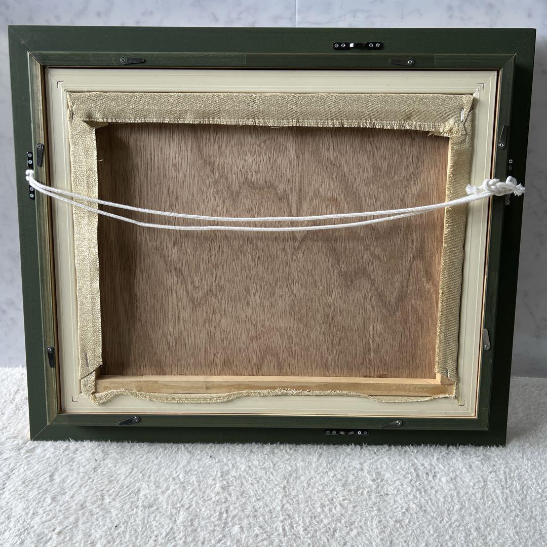 縁起物！ 赤富士 刺繍絵 額縁 F6号 ゴールド アンティー ク 送料無料