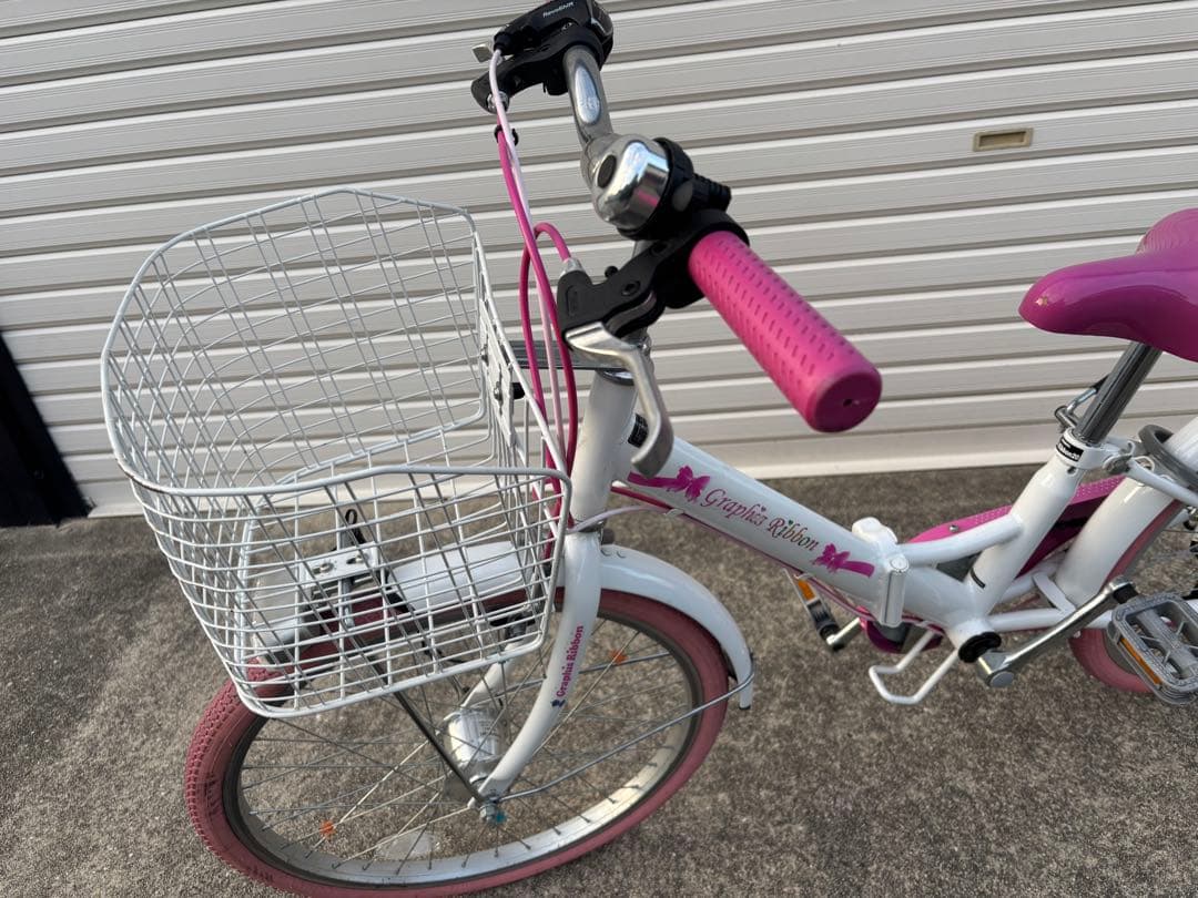 子供用自転車 20インチ ホワイト ピンク　GR-RIBBON