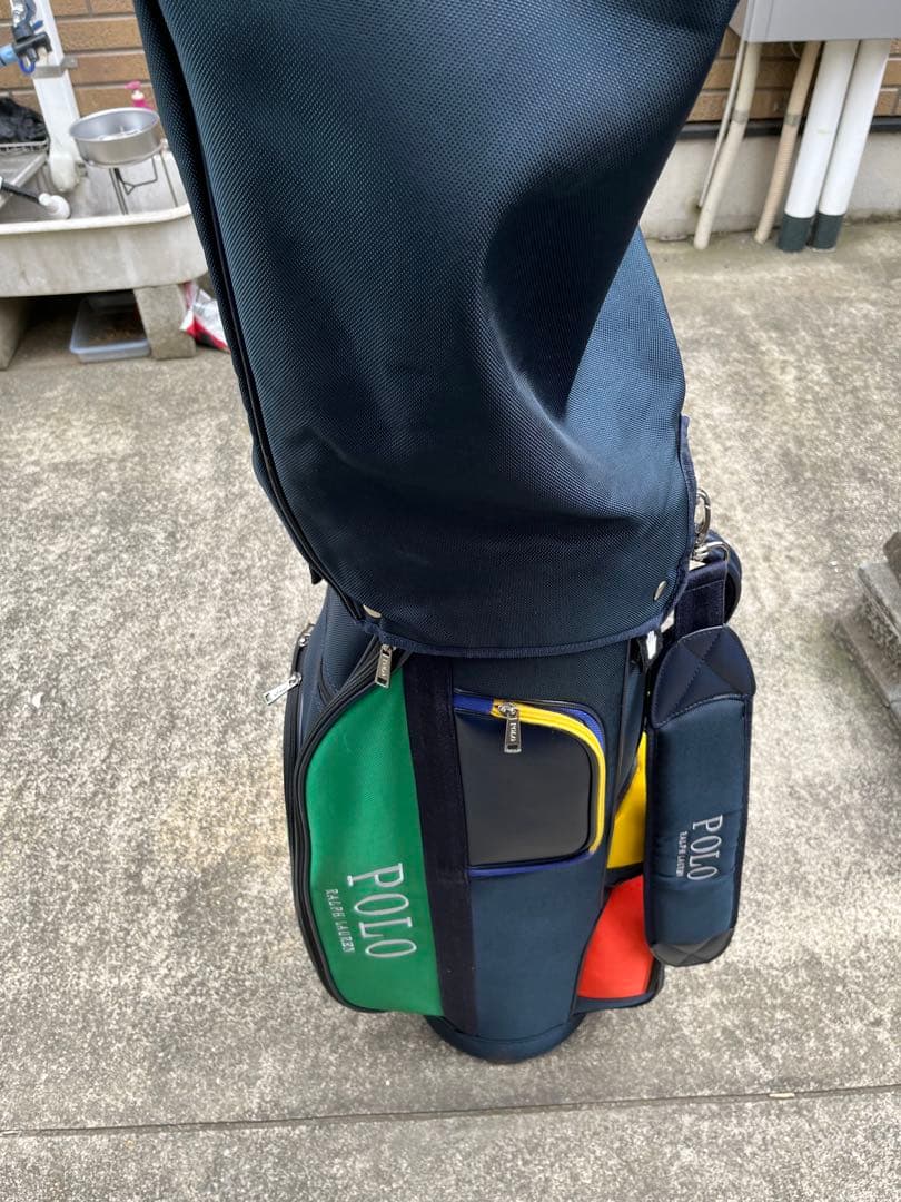 POLO キャディバッグ ネイビー/グリーン