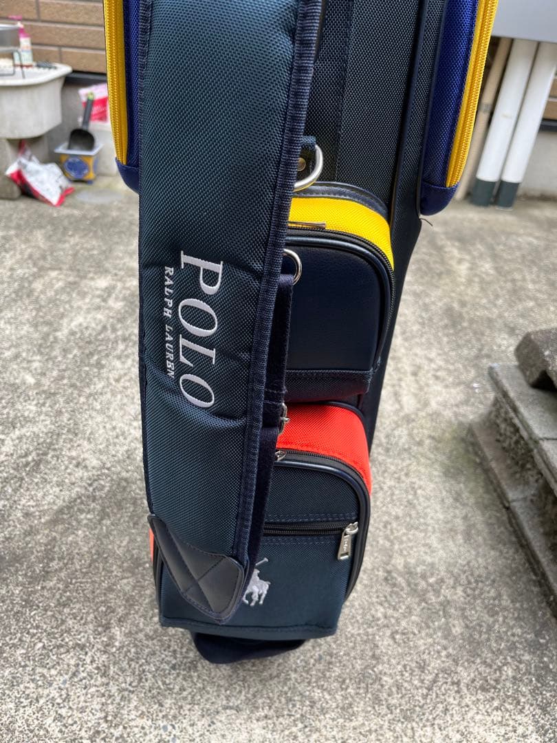 POLO キャディバッグ ネイビー/グリーン