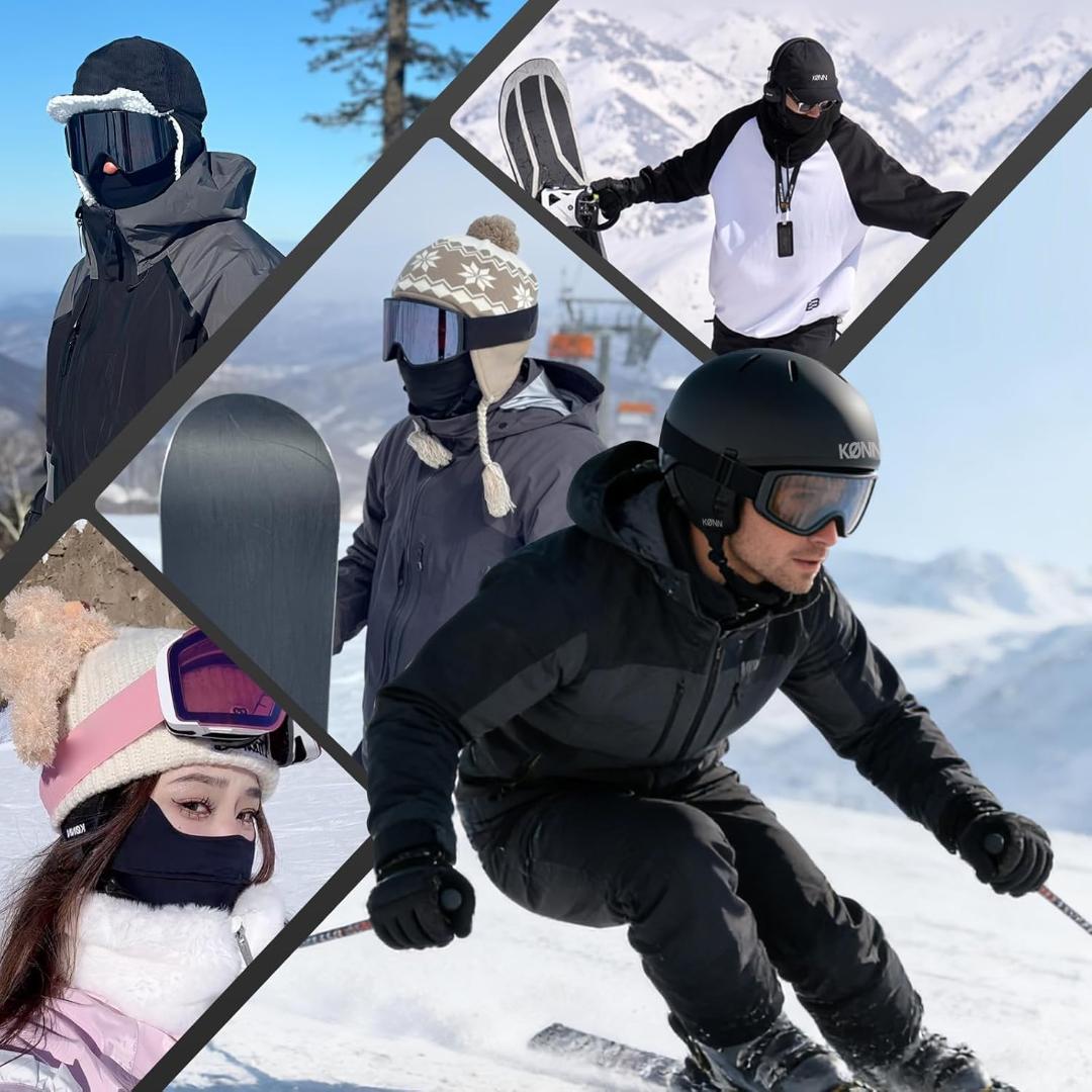 KONN スキーヘルメット 帽子対応セット 360°頭囲調節 マグネットバックル