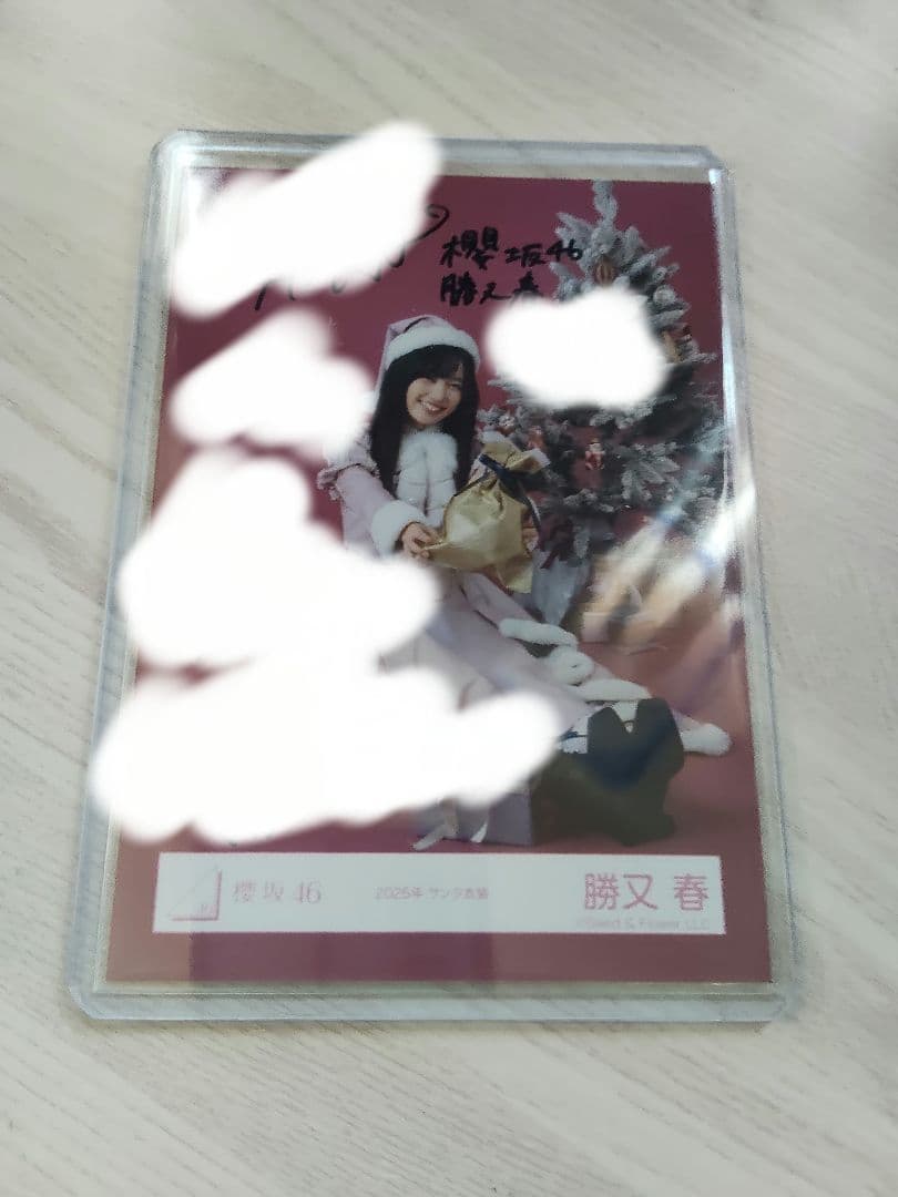 櫻坂46 サンタ2025 生写真 勝又春 座り　直筆　サイン