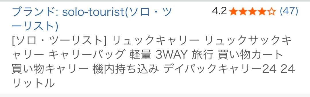 ソロツーリスト　リュックキャリー　24リットル　黒　機内持込可