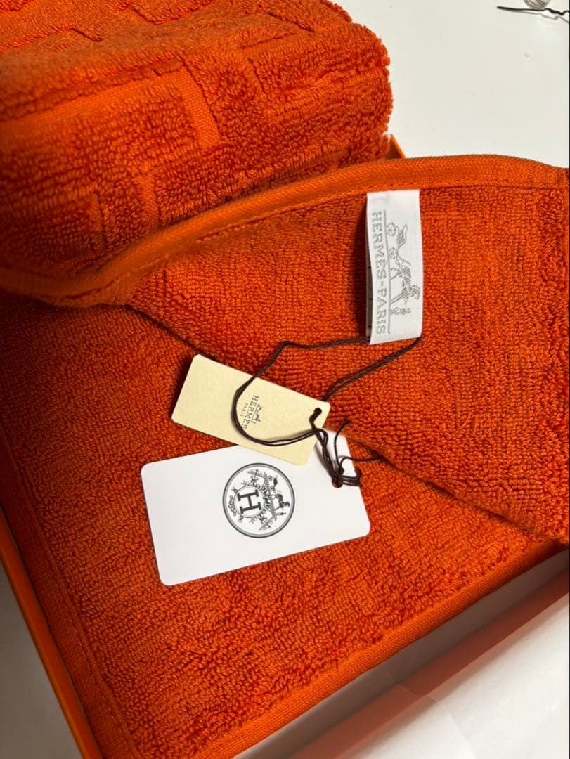 HERMES ハンドタオル ステアーズ オレンジ