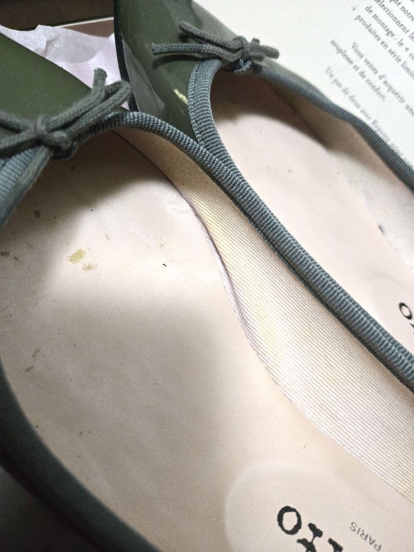 Repetto バレエシューズ 37 (23.5cm) グレー　エナメル