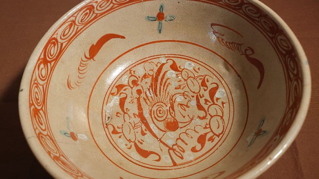 古九谷　九谷焼　赤絵　春日山窯　木米　金城春日山　蔵出し　菓子鉢　１客