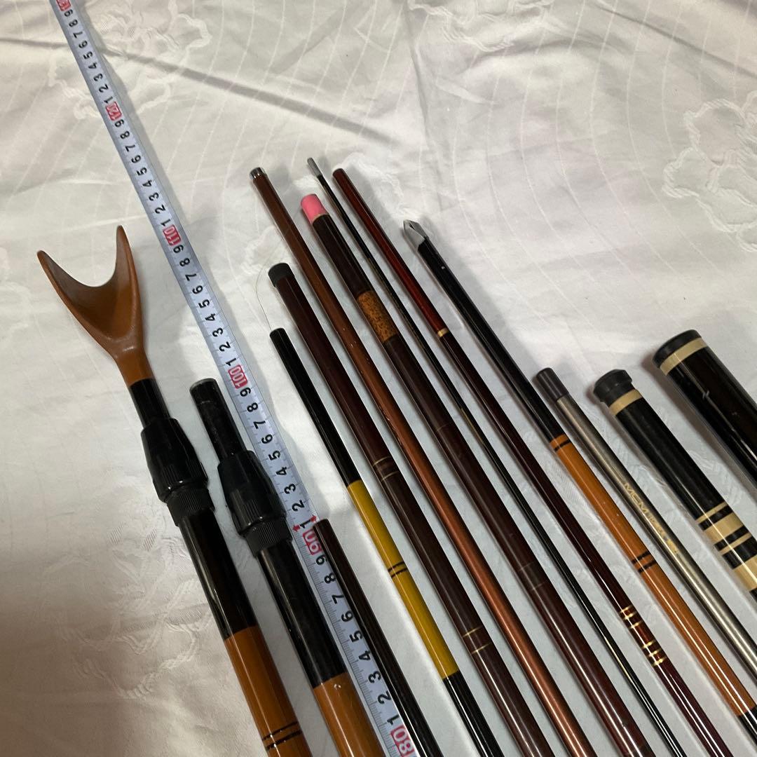 釣り具まとめ売り、へら竿、のべ竿、振り出し竿、リメイク竿、（グラス、カーボン製）