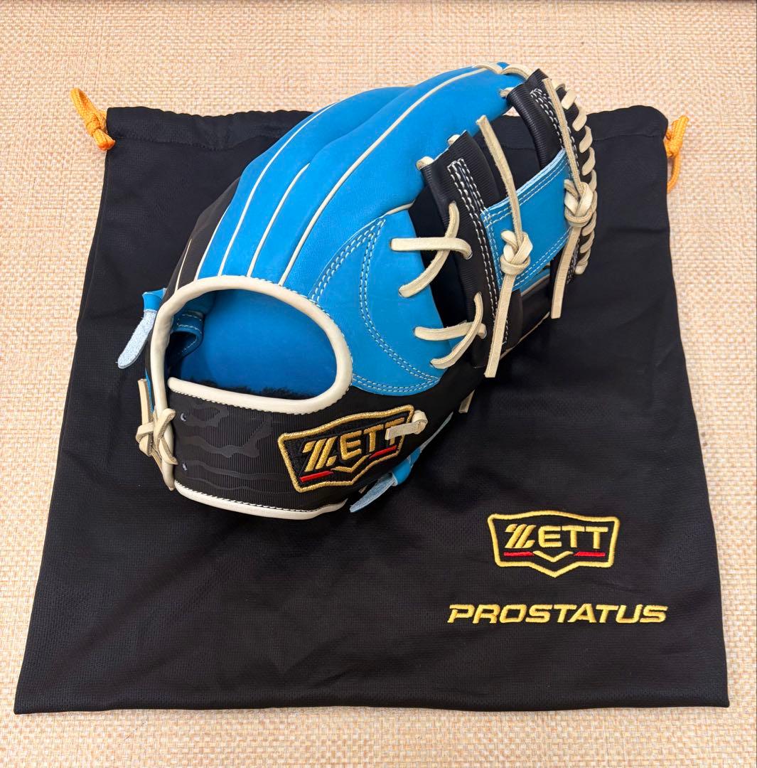 ウルトラ7さん　ZETT PROSTATUS 軟式グローブ 青　これから型つけ