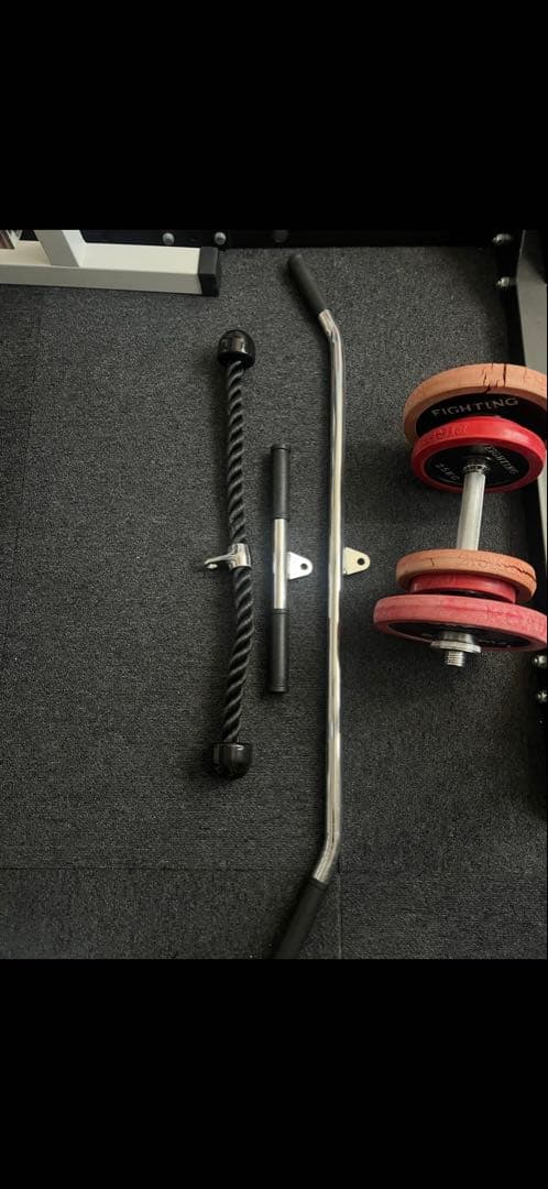 【郵送不可】ラットプル付きパワーラックとベンチとウエイトプレート