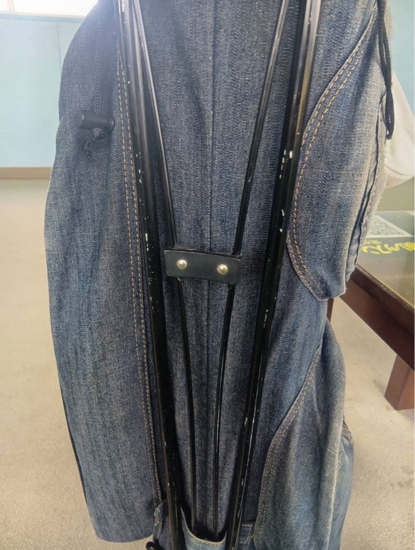 サブバッグ収納オリジナル加工品！URAゴルフ デニム キャディバッグ 8.5型