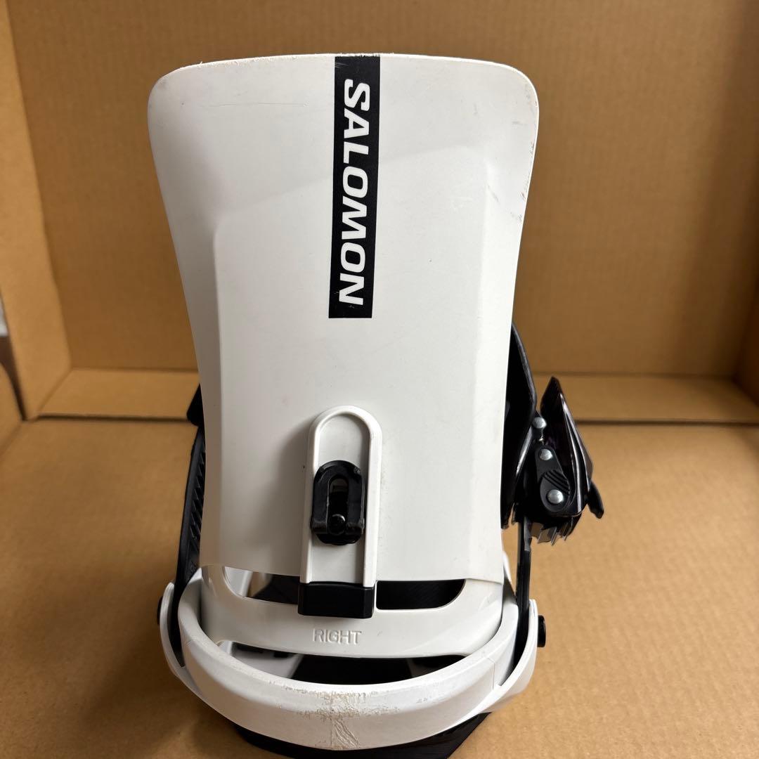 水島新一 SALOMON スノーボードビンディング ホワイト/ブラック　M