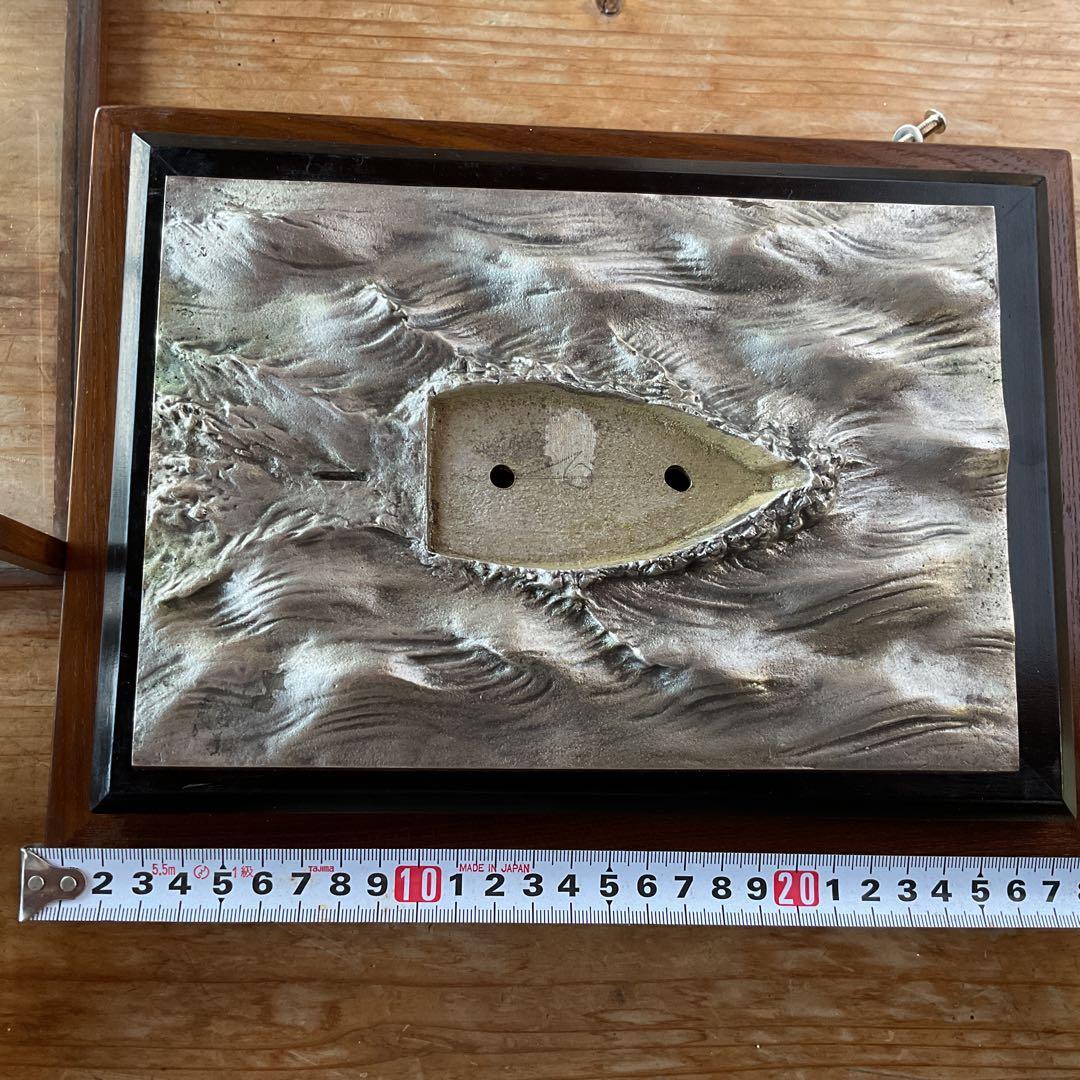 銀製 刻印 宝船 船重量 約346g 置物 ガラスケース付