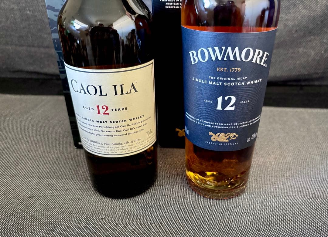 ボウモア12年　ブラックラベル　カリラ12年　アイラモルト2本セット　未開封