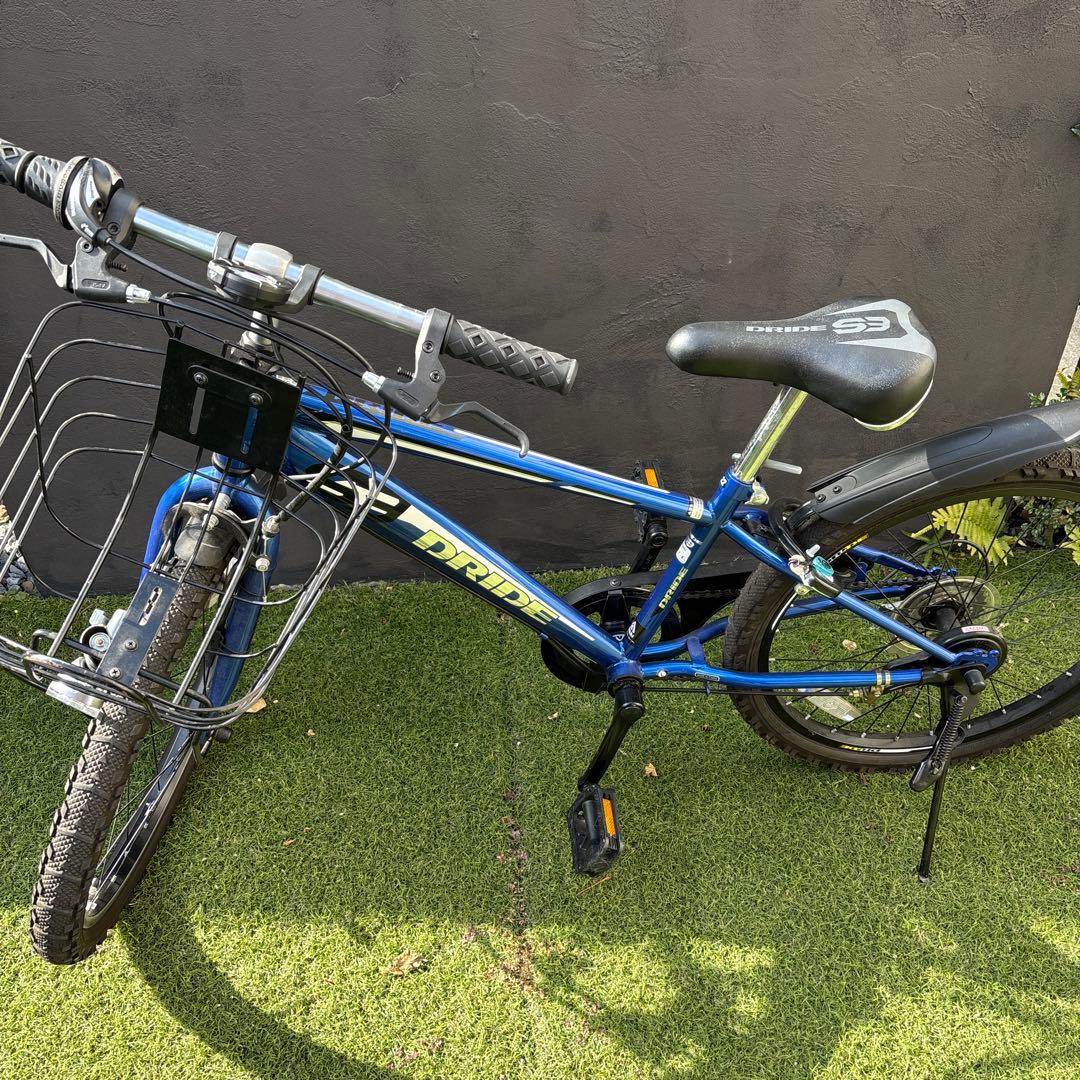 PRIDE 子供用自転車 青 フロントバスケット付き　引き取り限定　22インチ