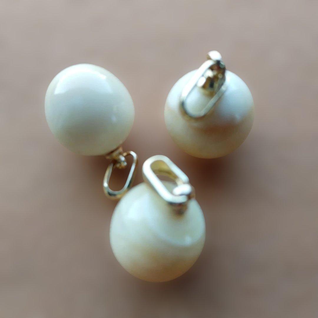 鯨歯　マッコウクジラ　牙玉ペンダントトップ　11.5㎜　10個　②