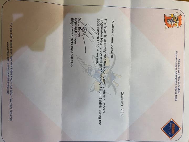 【1月SALE】MLB バルディリス実使用ユニホーム　NYメッツ