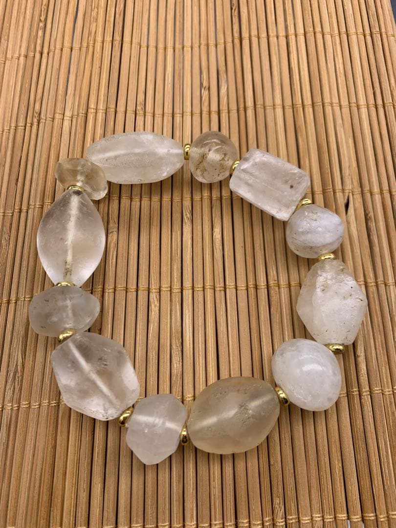 アンティークビーズ/水晶ブレスレット